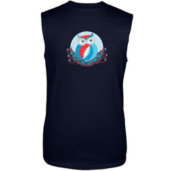 Grateful Dead - Steal Your Face Owl Navy Adult Tank Top