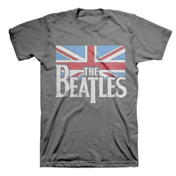 The Beatles - Distressed British Flag Adult T-Shirt