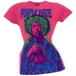 Jimi Hendrix - Purple Haze Pink Juniors T-Shirt