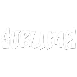 Sublime - White Logo Cutout Decal 2" x 6"