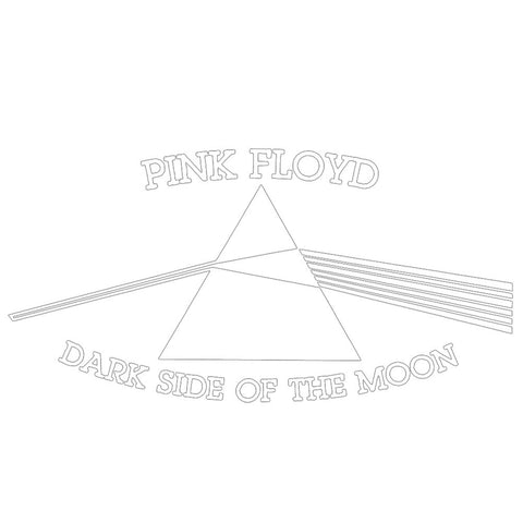 Pink Floyd - Dark Side White Cutout Decal 3.75" x 6.75"