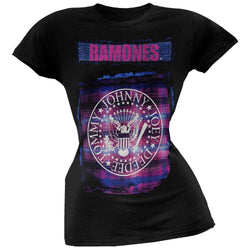 Ramones - Bright Plaid Seal Juniors T-Shirt