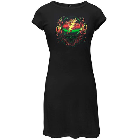 Grateful Dead - Scarlet Fire Black Juniors Cap Sleeve Dress