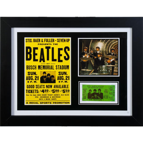 The Beatles - Busch Stadium Ticket Framed Art