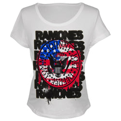 Ramones - U.S. Flag Juniors Scoop Neck T-Shirt