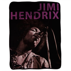 Jimi Hendrix - Black And White Portrait Fleece Blanket