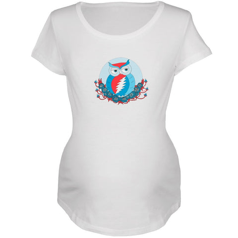 Grateful Dead - Steal Your Face Owl White Maternity T-Shirt