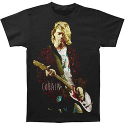 Kurt Cobain - Red Jacket Guitar Photo Adult T-Shirt