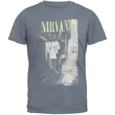 Nirvana - Brick Wall Alley Photo Adult T-Shirt