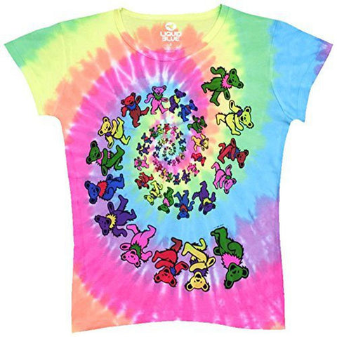 Grateful Dead - Spiral Bears Tie Dye Juniors T-Shirt