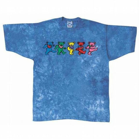 Grateful Dead - Dancing Bears Blue Tie Dye T-Shirt