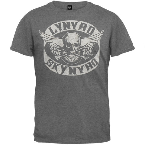 Lynyrd Skynyrd - Biker Patch Grey T-Shirt