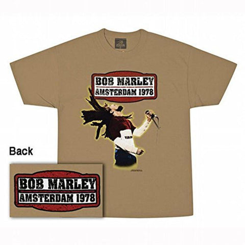 Bob Marley - Amsterdam Tan Adult T-Shirt