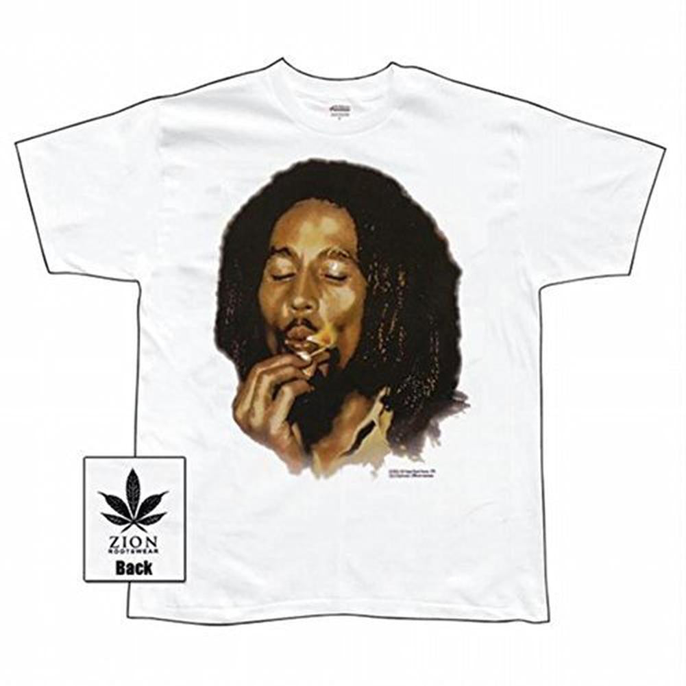 Bob Marley Rasta Smoke White T Shirt 9866