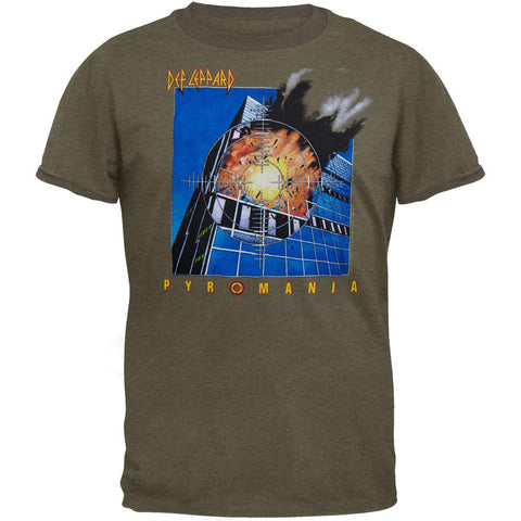 Def Leppard - Pyromania Green Adult T-Shirt