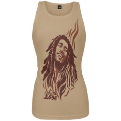 Bob Marley - One Love Tan Juniors Tank Top