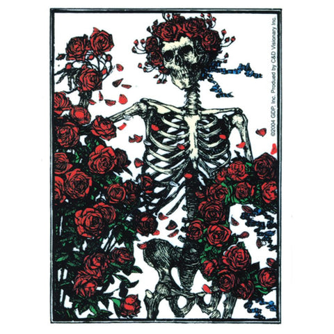 Grateful Dead - Skeleton & Roses Clear Decal