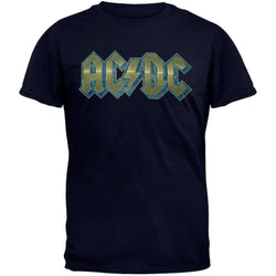 AC/DC - Flock Logo Blue T-Shirt
