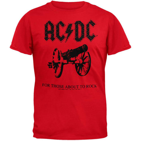 AC/DC - For Those About To Rock Red Soft Adult T-Shirt