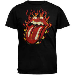 Rolling Stones - Flaming Tongue Black T-Shirt