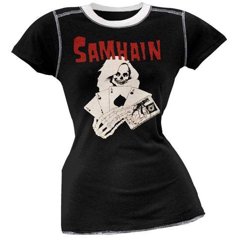 Samhain - Death Card Juniors Ringer T-Shirt
