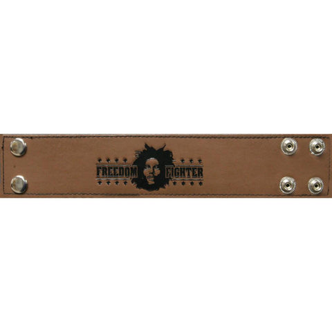 Bob Marley - Fighter Leather Wristband