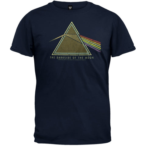 Pink Floyd - Dark Side Distressed Navy Blue T-Shirt