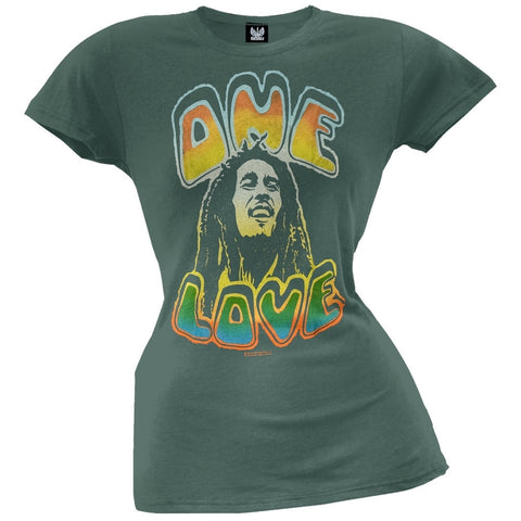 Bob Marley - One Love Green Juniors T-Shirt