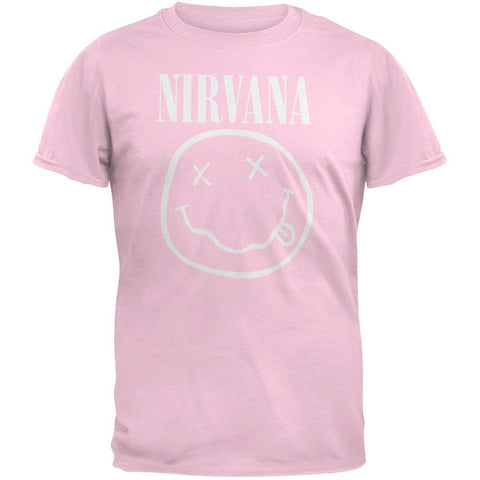 Nirvana - Smiley On Pink T-Shirt
