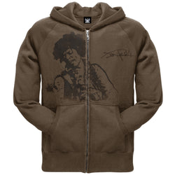 Jimi Hendrix - Flocked Portrait Zip Hoodie