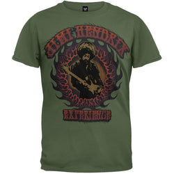 Jimi Hendrix - On Fire Flocked T-Shirt