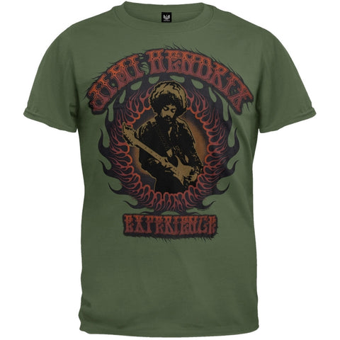 Jimi Hendrix - On Fire Flocked T-Shirt