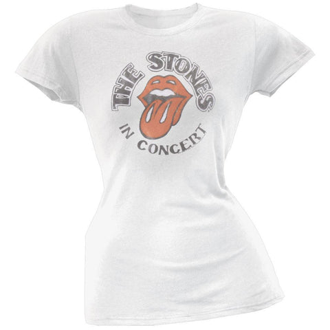 Rolling Stones - In Concert Juniors White T-Shirt