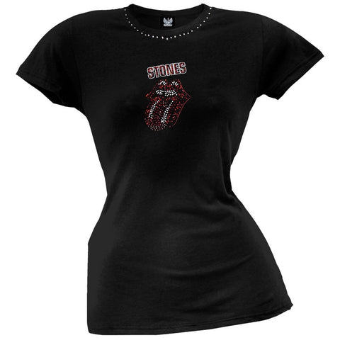 Rolling Stones - Rhinestone Tongue Juniors T-Shirt