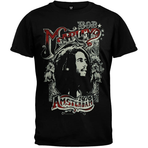 Bob Marley - Amsterdam Black Adult T-Shirt