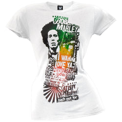 Bob Marley - Wanna Love Ya Juniors T-Shirt