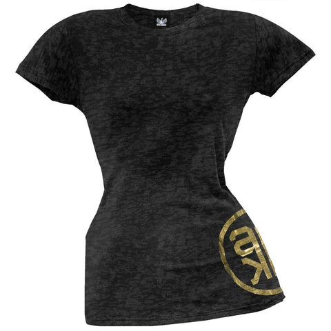 Alicia Keys - Side Logo Black Long Cut Juniors T-Shirt