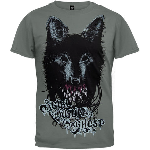 A Girl A Gun A Ghost - Wolf Teeth Adult T-Shirt