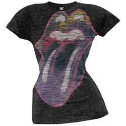 Rolling Stones - Rainbow Tongue Juniors Burnout T-Shirt