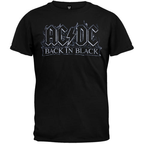 AC/DC - Back In Black Flames Soft T-Shirt