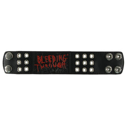 Bleeding Through - Logo Leather Adjustable Wristband