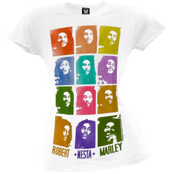 Bob Marley - Color Squares Juniors T-Shirt