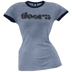 The Doors - Logo Blue Ringer Juniors T-Shirt