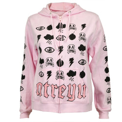 Atreyu - Pink Symbols All-Over Women's Zip Hoodie