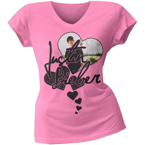 Justin Bieber - Hearts Juniors T-Shirt