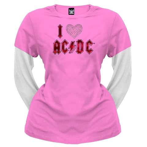 ACDC - I Heart ACDC Juniors 2Fer Long Sleeve T-Shirt