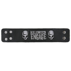 Killswitch Engage - Logo Skulls Leather Wristband