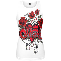 Heart - Roses Juniors Tank Top