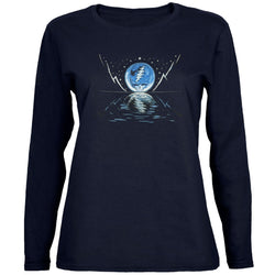 Grateful Dead - Blue Moon Navy Juniors Long Sleeve T-Shirt