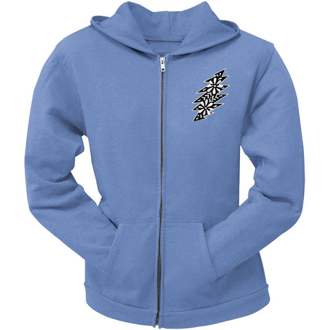 Grateful Dead - Black & White Calaveras Light Blue Juniors Zip Hoodie